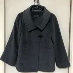 グレー ジャケット ショート コート アンゴラ