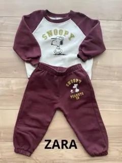 ZARAスヌーピー トレーナー・パンツ上下セット 98㎝裏起毛