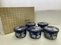 ★再値下げ★ 陶器製 蓋つき煮物椀 5客セット 茶碗蒸し椀 未使用品