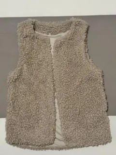 ベージュ ボア ノースリーブ ベスト