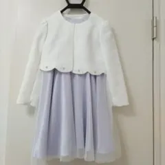 ★1回のみ着用　フォーマルドレス 白と薄紫 チュール付き