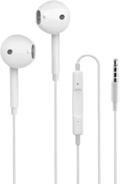 新品！イヤホン有線　マイク付き通話可能　ノイズキャンセリング　ホワイト　通勤通学