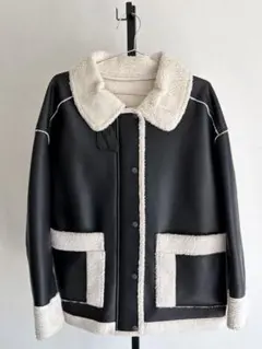 エコレザーブルゾン ブラック