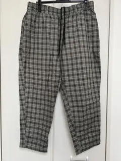 BACK NUMBERチェック柄テーパードパンツ グレー系