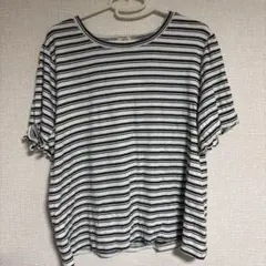 【新品未使用】noannu ボーダー柄 半袖カットソー 袖リボン付き