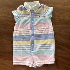新品未着用　Ralph Lauren ストライプロンパース 70cm