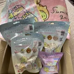湯ったり　すみっコぐらし　水でっぽうマスコット　入浴剤　タオル