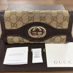 新品同様‼️ グッチ　GUCCI 財布　長財布　GGキャンバス　インターロッキング