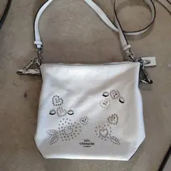 COACH オフホワイト ショルダーバッグ　ティーローズ　美品