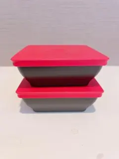 Tupperwareスクウェア型蓋付容器 2個セット