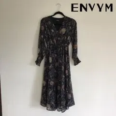 【ENVYM】フラワー柄　花柄　ロングワンピース