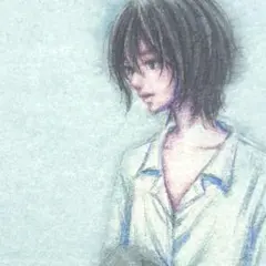 はじまり』（手描きイラスト・オリジナル・絵画・水彩画・人物画・原画