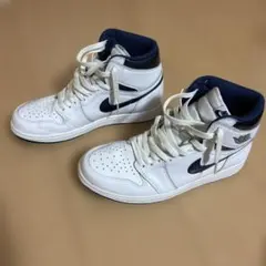 Nike Air Jordan 1 ホワイト/メタリックネイビー