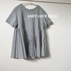 AVIE LADY LUCK LUCA プリーツ切替 半袖Tシャツのサムネイル