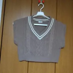 Vネック ニットベスト Mサイズ 100%アクリル
