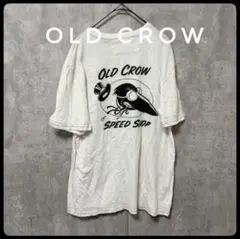 ✴️ OLD CROW Tシャツ USA製 バックプリント ロゴ Ｌ