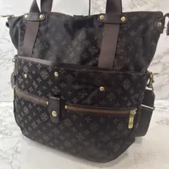 ほぼ未使用品russet ラシット 総柄ナイロン×本革 3wayショルダーバッグ 