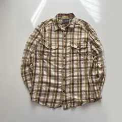 UNIQLO フランネルチェック ネルシャツ 、L フランネルシャツ ブラウン