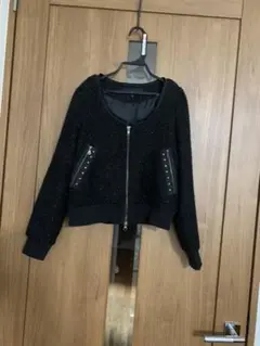 ウール ノーカラージャケット