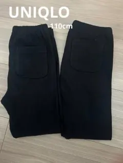 UNIQLOリブレギンス 110cm 黒2枚セット　10分丈