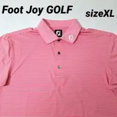 【美品】FJ FootJoy メンズゴルフポロシャツ ピンクカラー sizeXL