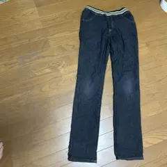 ストレートパンツ ダークブルー 160