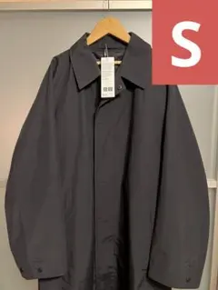 新品 25AW ユニクロU オーバーサイズステンカラーコート ブラック Sサイズ