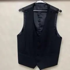 ダークグレー ストライプ スーツベスト