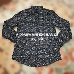 A|X ARMANI EXCHANGE ドット柄 長袖シャツ Mサイズ　黒のサムネイル