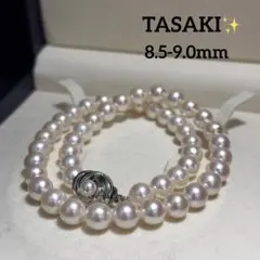 超大珠・テリ最強✨タサキ あこや真珠 ブルーグレーパール ネックレス