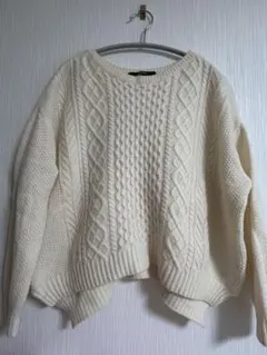 MACPHEE ケーブルニット　オフホワイト