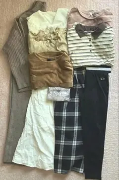 春、秋、冬 暖色コーデ M〜Ｌ、F 中心 洋服 高校生 まとめ売り 長袖