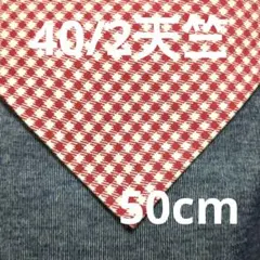 40/2天竺ニット ギンガムチェック 赤 50cm ※ラスト
