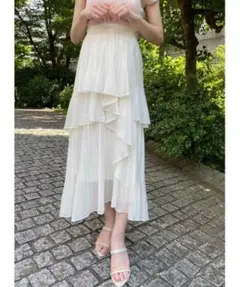 CASAFLINE コットンティアードスカート ホワイト ノーブル - メルカリ