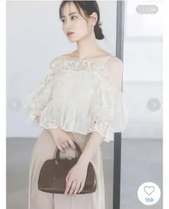 snidel Sustainable ギャザーオフショルブラウス