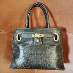 レザージュエルズ　クロコダイルレザーハンドバッグ