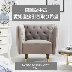 【名古屋直接】1人掛けソファ エレガント ベルベット調 LOWYA