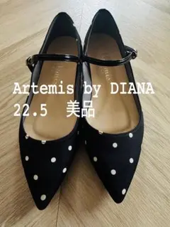 超美品【artemis by DIANA】ストラップフラットシューズ 22.5
