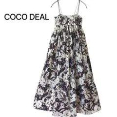 COCO DEAL ココディール　水彩フラワーベアキャミワンピース　ロングワンピ