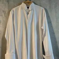 ウイングカラーシャツ M80 新郎 結婚式 シミ有 カフス付