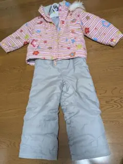 CCLTEAM スノーウェア　子供用110　ピンク 花　上下セット