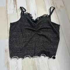 AnkRouge ラメ入り キャミソール Mサイズ ブラックのサムネイル