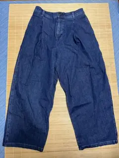 無印　デニム ワイドパンツ　レディースXL