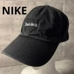 Nike Just do it. ブラック　キャップ　ロゴ刺繍 シンプル