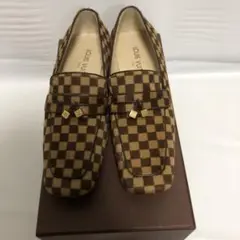 綺麗なルイヴィトンの靴　茶色　ダミエ　ハラコ　サイズ36(日本サイズ23センチ)