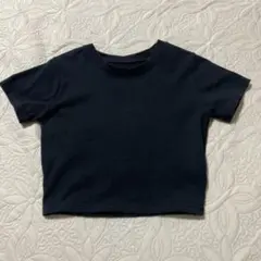 クロップド丈 半袖Tシャツ ブラックのサムネイル