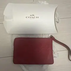 COACH レザー ポーチ レッド