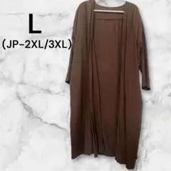 大きいサイズ ロングカーディガン ボタンレス 羽織 薄手