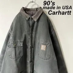 USA製 古着 90's カーハート ミシガンチョアコート カバーオール モス