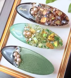 シフォン様オーダー商品バレッタ3点セット、ありがとうございます<(_ _)>